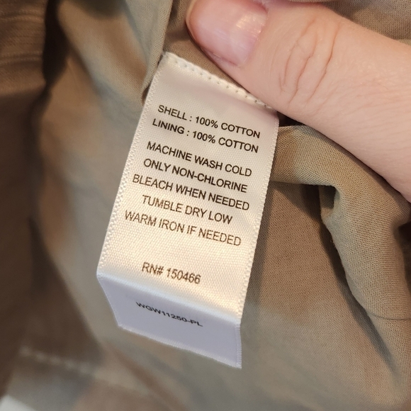 Market & Spruce 100% Cotton V-Neck Blouse Size 2X Olive Green - Picture 6 of 12